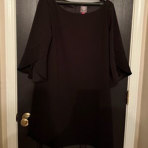 Vince Camuto Black Shift Dress with Detailed Sleeve